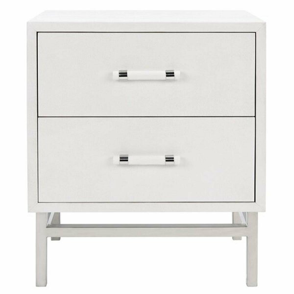 Safavieh Ranger Faux Shagreen Nightstand, Ivory & Silver SFV1526B